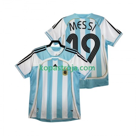 Billiga Fotbollströjor Argentina MESSI 19 2006 Retro Hemma tröja Kortärmad